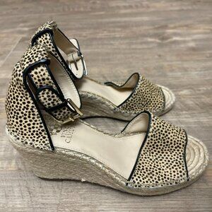 Vince Camuto Leopard Espadrilles Wedge Size 7.5